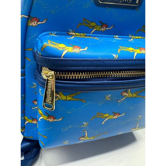 NEW Disney Loungefly Mini Backpack Peter Pan Zip closure Tinkerbell